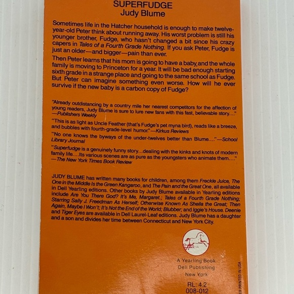 Superfudge By Judy Blume 1982 Paperback Book Club Edition - Picture 2 of 5